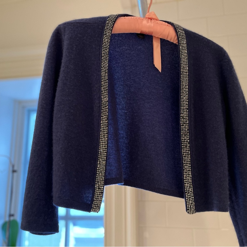 Saks Fifth Avenue Blue Cashmere Shrug/Cardigan